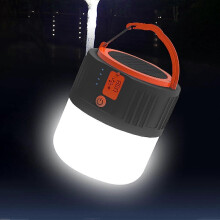 Czarna, akumulatorowa latarka solarna, kieszonkowa latarka kempingowa USB LED, przenośna lampa namiotowa, powerbank z lampką awaryj