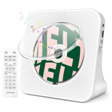 Tragbarer CD-Player mit , HiFi-Lautsprechern und UKW-Radio, -Sender und -Empfänger, HiFi-Stereo-Sound, EU-Stecker
