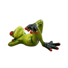 Funny Lying Frog Phone Holder,Desktop Frog Figurine Phone Stand Cute Animal Decor for Desk Cellphone & Card Display