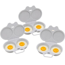 Mikrowellen-Eierpochierer mit Zwei Kammern für Schnelles, Ölfreies Kochen, Weiß