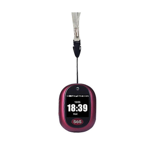 4g Gps Tracking Pendant V45 Elder Mini Gps Personal Tracker Alarm Talking Clock Waterproof(red)