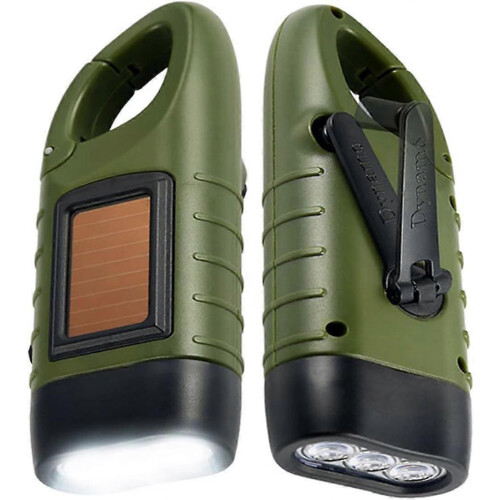 Solar Flashlight, Portable Solar Powered LED Torch, Emergency Light, for Camping, Climbing, Cycling