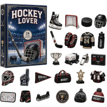2026 Ice Hockey Advent Calendar Sports Ornaments, 24-Day Christmas Countdown Calendar, Sports Toys, Charms