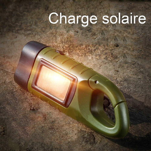 Solar Flashlight, Portable Solar Powered LED Torch, Emergency Light, for Camping, Climbing, Cycling 1