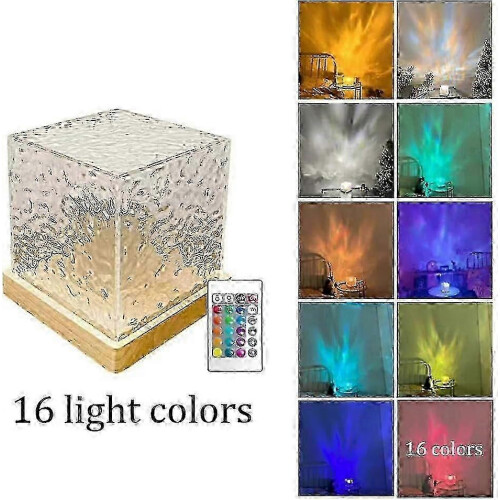 Luminorth Cube Lamp with 16 Color Dynamic Water Wave Effect Northern Lights Night Light with Remote 1