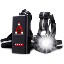 Lampă de piept cu LED reîncărcabilă USB pentru alergare - lampă de piept reglabilă la 90 în unghi drept