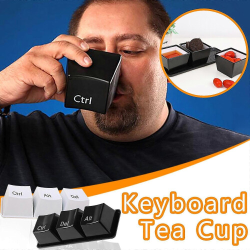 3-pack tekoppset tangentbord Ctrl-alt mugg kaffebehållare för hemmakontor 1