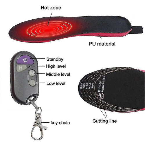 1 Pair Heated Insole With Remote Control Foot Warmer For Hunting Sx 2