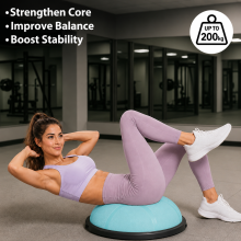 Half-Dome Fitness Trainer, Balance Ball Trainer, 1500 lbs Capacity Stability Ball, Yoga Ball with Resistance Bands and Foot Pump.