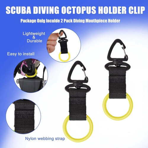 2 Pezzi Porta Boccaglio Octopus per Immersioni Subacquee, Supporto Octopus per Boccaglio da Immersione Subacquea, per Erogatore di Secondo Stadio 2