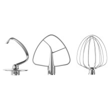 Accessori per Impastatrici da Cucina In Acciaio Inox K45B per Impastatrici per e Ciotole da 4,5-5 Litri. Frusta A 6 Fili, Paletta,