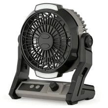 Ventilador de Camping Recargable, Batería de 10000 MAh, 100 Velocidades Ajustables, Ventilador de Escritorio y Colgante 3 en 1, Temporizador y Luz