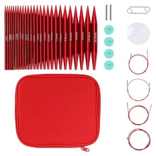 Juego de Agujas de Tejer Intercambiables, 13 Pares de Agujas de 3-10 mm, 4 Cables, Juego de Agujas de Tejer Circulares con Accesorios