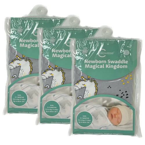 Callowesse Newborn Swaddle 0-3m Magical Kingdom x3 2