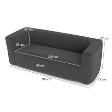 Opblaasbare tweepersoonsbank met afneembare hoes, grijs, 138 cm