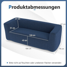 Opblaasbare tweepersoonsbank met afneembare hoes, blauw, 138 cm
