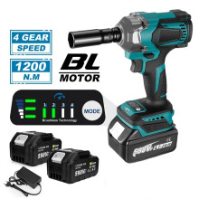Clé à chocs électrique sans fil 1/2 pouce, 1200 N.m, moteur sans balais avec lampe LED, compatible Makita 18V