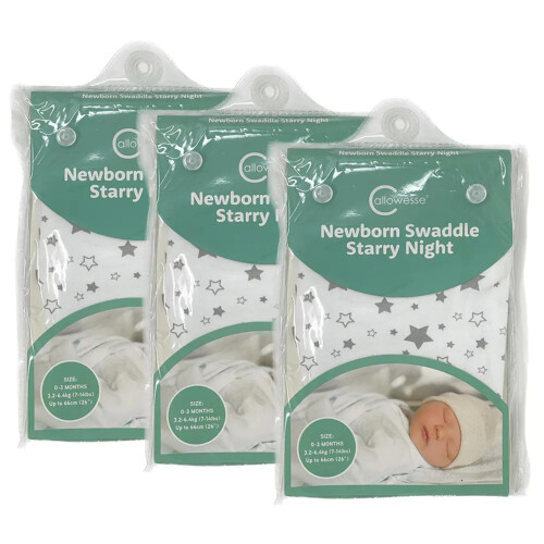 Callowesse Newborn Swaddle 0-3m Starry Night x3 2