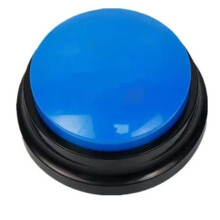 A Blue Dog Writable Call Button Diameter 88X Height 42mm Portable Answering Bell Signal Receiver Interactive Pet Toy, Pet Supplies