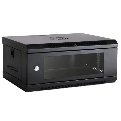 JUSTOP 4U 400mm Wall Mounted Network Cabinet Black