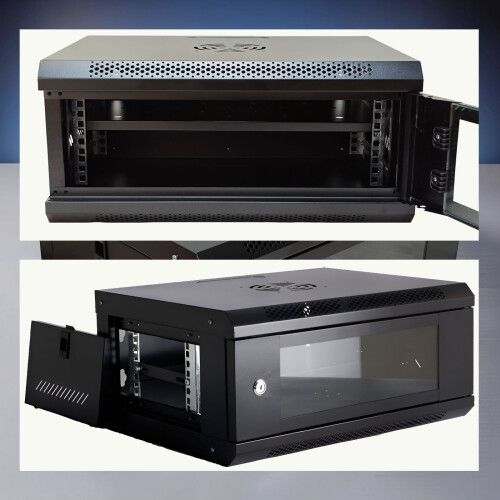 JUSTOP 4U 400mm Wall Mounted Network Cabinet Black 2