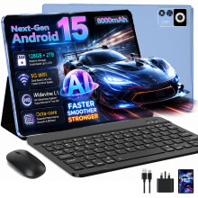 Tablet 10 Inch Android 15 , 30GB RAM + 128GB ROM (TF 2TB), 5G WiFi Tablets, Gemini AI/ Widevine L1/ 8000mAh/ Octa-Core 2.0GHz/ 8+5MP/BT 5.0/ GPS/ Face