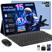 Android 15 Tablet 10 Inch, Gemini AI, 30GB RAM+128GB ROM (TF 2TB), 5G WiFi Tablets,Widevine L1 | 8000mAh | Octa-Core | 2.0GHz | 5G WiFi | BT 5.0 |