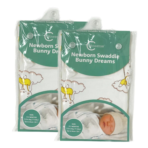 Callowesse Newborn Swaddle 0-3m Bunny Dreams x2 2