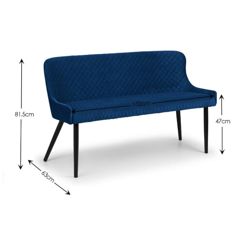 Luxe High Back Bench - Blue 2