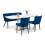 Luxe High Back Bench - Blue 4