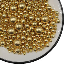 120g/ 4.2oz Sugar Super Gold Pearl Sprinkles Candy Pearls Cake Decoration Cupcake Toppers Cookie Decorations for Wedding Birthday Halloween