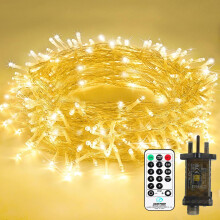 Bzavor 20M 200 LED String Lights Main Powered,8 Modes Fairy Lights Plug in Waterproof Remote Control Outdoor/Indoor,Garden Christmas Lights for