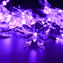 Butterfly String Lights,KINGCOO Waterproof 4.8M/16FT 20LED Butterfly Solar Lamp Christmas Fairy Decorative Lights for Home Party Wedding Patio Garden