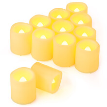 12 Pack 3.8cm x 4.6cm Battery Operated LED Tea Lights, Flameless Flickering Electric Votive Candles