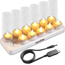 12PCS Tea Lights Candles,Rechargeable Tea Lights Flameless Candles