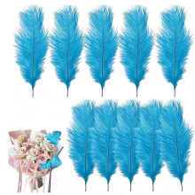 10 Pcs Ostrich Feathers, 20-25cm Large Fluffy Feather, Natural Feathers for Crafting, Christmas Tree Feather Decorations