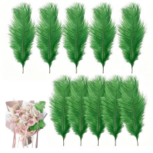10 Pcs Ostrich Feathers, 20-25cm Large Fluffy Feather, Natural Feathers for Crafting, Christmas Tree Feather Decorations