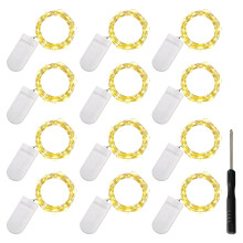 Battery Operated Fairy Lights Christmas, 12 Pcs Warm White 2M 20LEDs