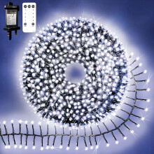 Christmas Cluster String Lights, 2000 LED Plug-in Fairy Lights with 8 Modes, Waterproof Tree Light for Outdoor Indoor Decorations