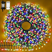 Christmas Cluster String Lights - 1000LED Plug-in Fairy Lights with 8 Modes Remote - Waterproof Tree Light for Outdoor Indoor Decorations