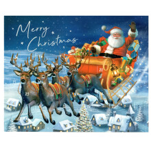 Paper Christmas Advent Calendar - 24 Windows - Santa Sleigh Design