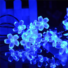 KINGCOO Solar Flower String Lights Outdoor, Waterproof 21FT 50LED Peach Cherry Blossom Solar Fairy String Lights 8modes for Gardens Indoor Home
