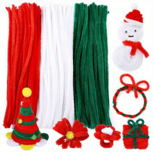 300 PCS Thick Pipe Cleaners Craft Supplies Red,Green,White Color Christmas Chenille Stems for Art and Craft Projects Creative DIY Decorations