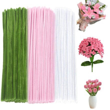300 PCS Pipe Cleaners, Pink Lily Color, Thick Chenille Stems