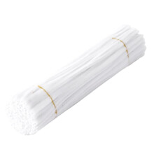 100 Pieces White Pipe Cleaners Chenille Stem Set for Christmas DIY Arts Crafts Decorations, Chenille Stems Pipe Cleaners (White)