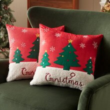Sonvie Christmas Cushion Covers Set Of 2,Christmas Tree&Snowflake 45x45cm