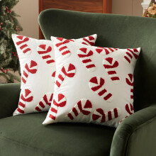 Sonvie Christmas Cushion Cover Set Of 2,Small Candy Cane Decor 45x45cm