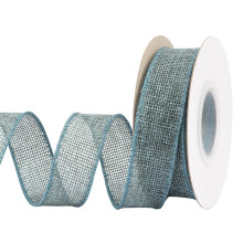 Burlap Wired Edge Ribbon 25mm x 9 Meters, Teal, Ideal for Crafting, Gift Wrapping, Wreath, Christmas Tree, and Rustic Wedding Decorations