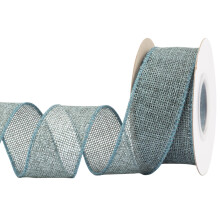 Burlap Wired Edge Ribbon 38mm x 9 Meters, Teal, Ideal for Crafting, Gift Wrapping, Wreath, Christmas Tree, and Rustic Wedding Decorations