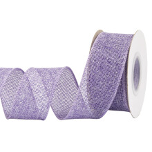 Burlap Wired Edge Ribbon 38mm x 9 Meters, Lt. Purple, Ideal for Crafting, Gift Wrapping, Wreath, Christmas Tree, and Rustic Wedding Decorations